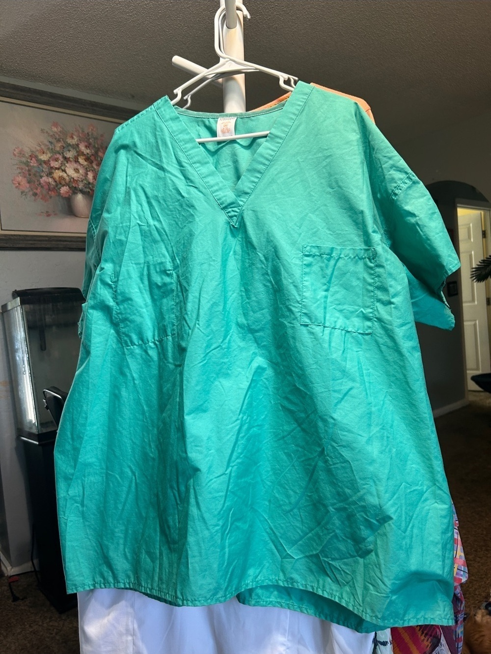 Standard Textile Turquoise V-Neck Medical Scrub Top Size 2XL